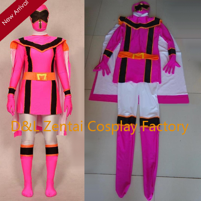 Pink Mahou Sentai Magiranger Superhero Power Ranger Zentai Suit