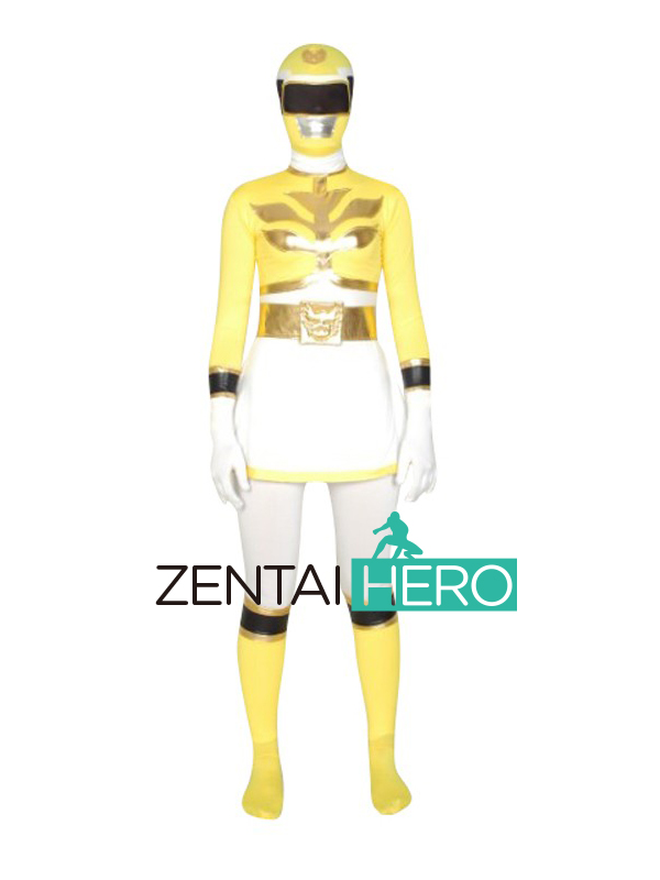 Yellow Goseiger Power Ranger Halloween Superhero Costume Gos