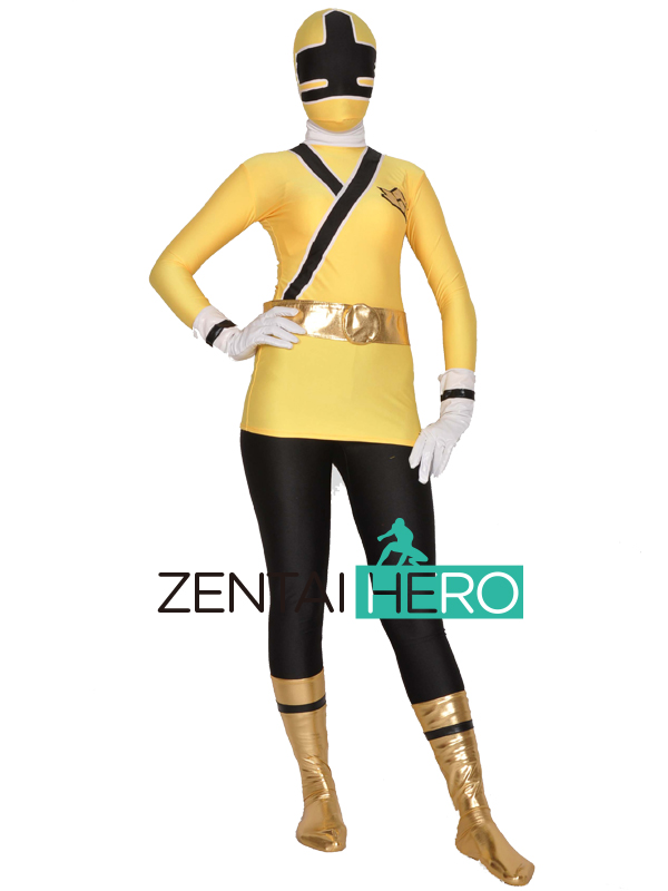 Yellow Shinken Shinkenger Power Ranger Spandex Superhero Costume