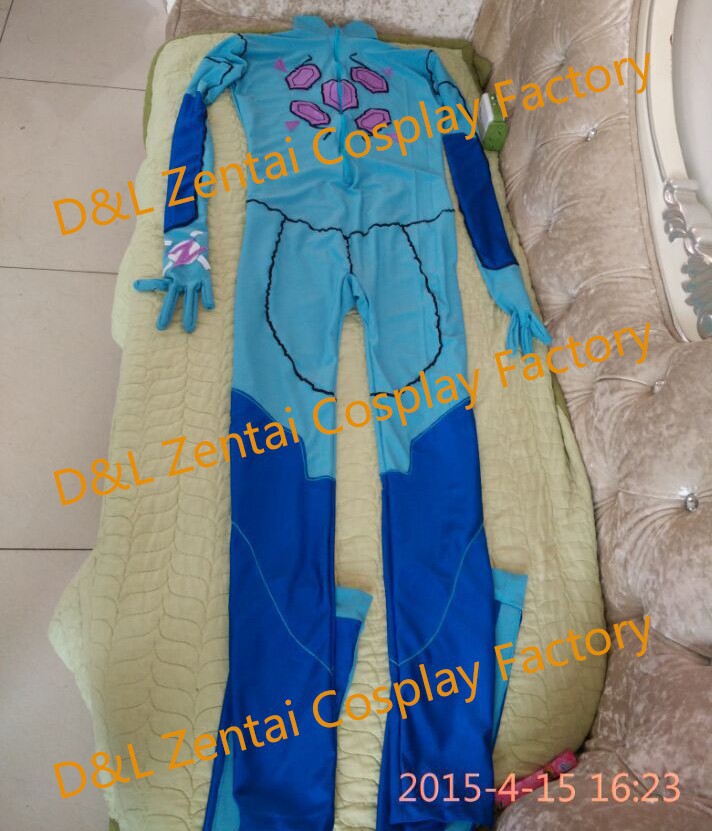 Blue Samus Zero Suit Spandex Superhero Costumes