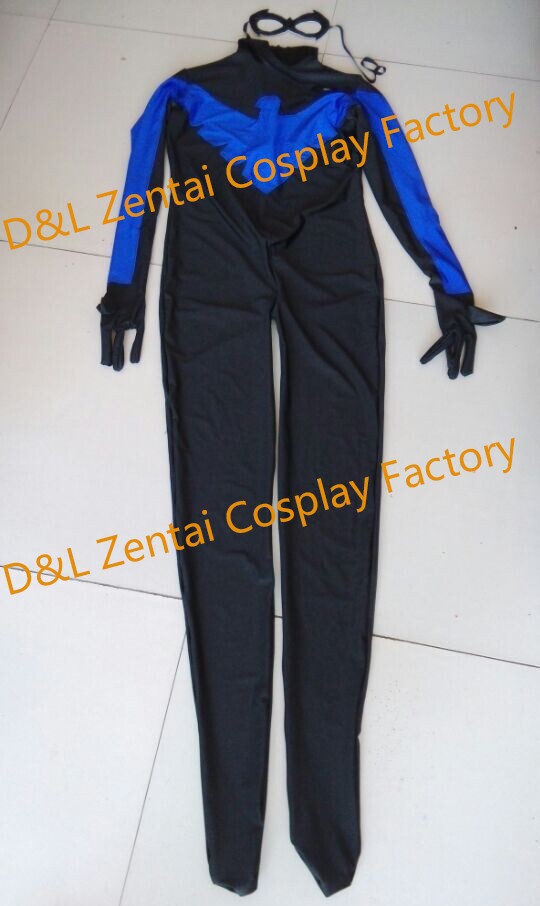 Sexy Lady Blue and Black Female Nightwing Zentai Costume