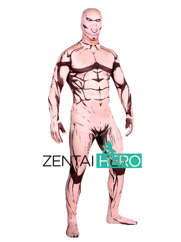 Printing Muscle Man Lycra Zentai Attack on Titan Alan Costume