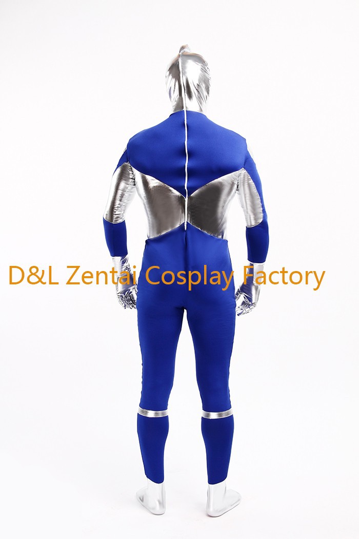 Blue And Silver Superhero Lycra Spandex Costumes