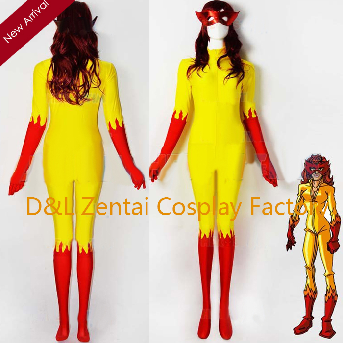 Marvel Comics Firestar Spandex Superhero Costume with Mask