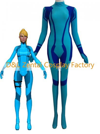 Lady Blue Zero Mission Samus Aran Lycra Superhero Costume