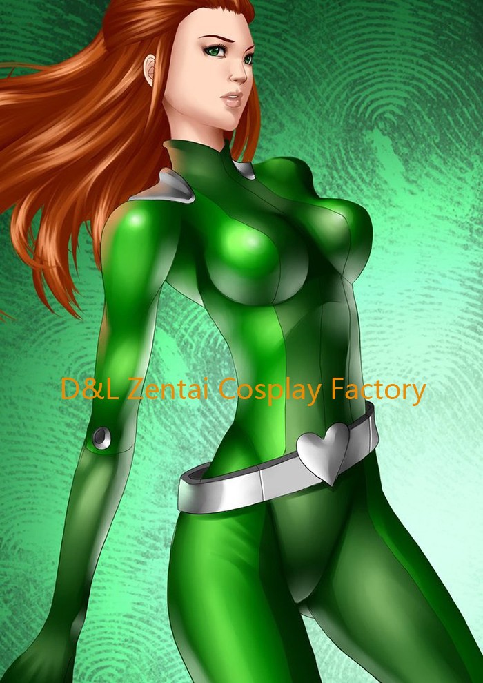 Totally Spies Sam Green&Army Green Lycra Superhero Costume
