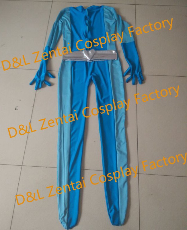 Sexy Totally Spies Costume Britney Blue Lycra Superhero Catsuit