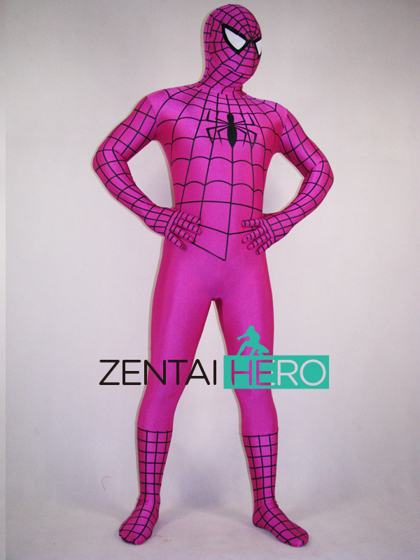 Fuchsia Spandex Spiderman Hero Zentai Suit