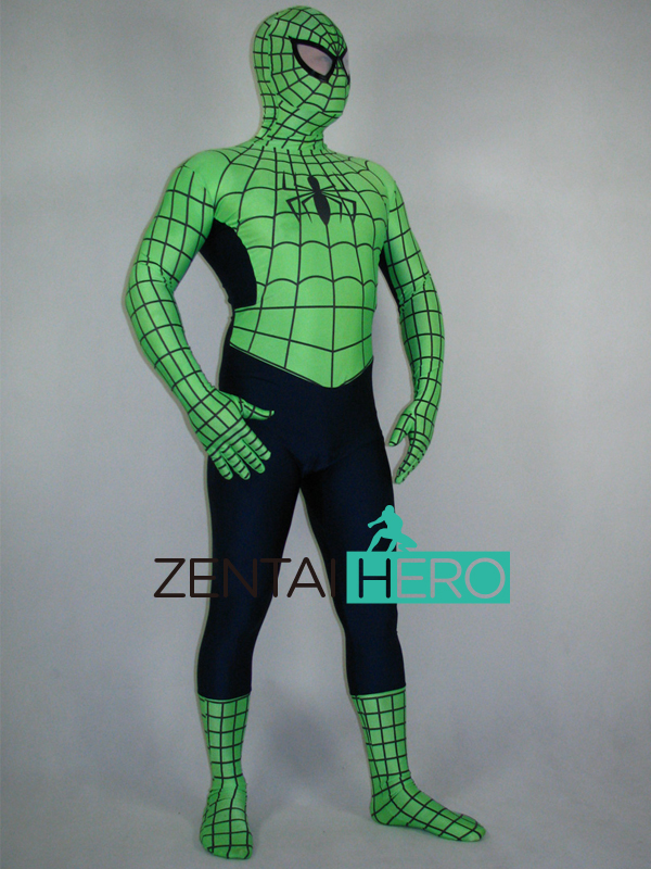 Green & Black Spiderman Halloween Costume