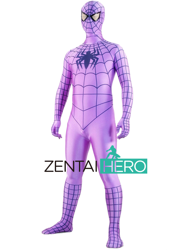 Purple Lycra Spandex Spiderman Halloween Costume