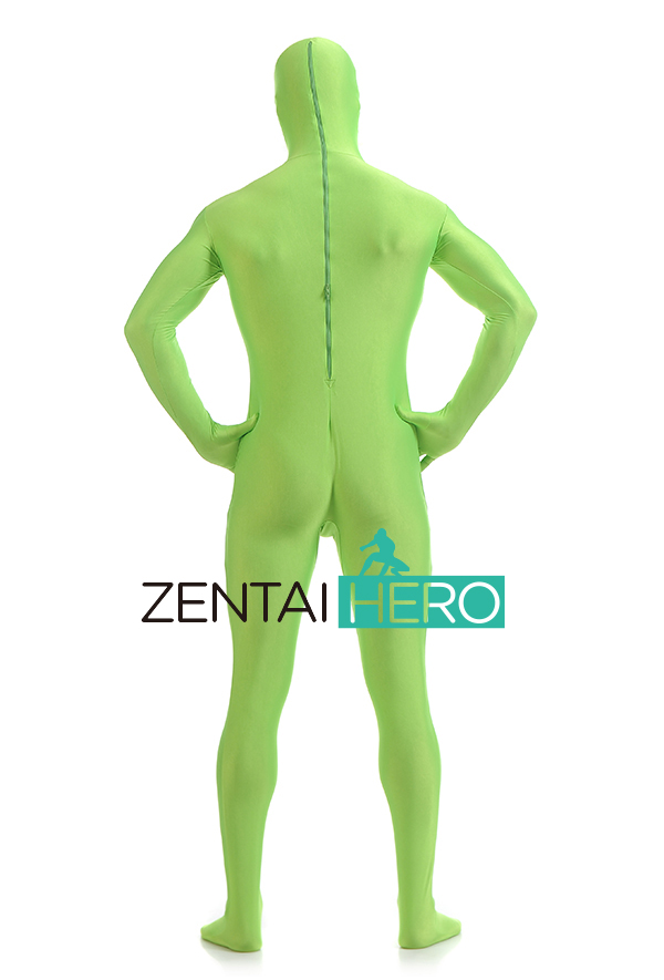 Green Color Open Face Lycra Spandex Zentai Suit