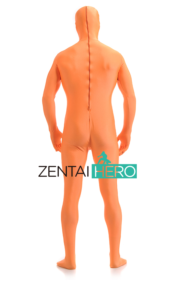 Orange Lycra Bodysuit With Face Open