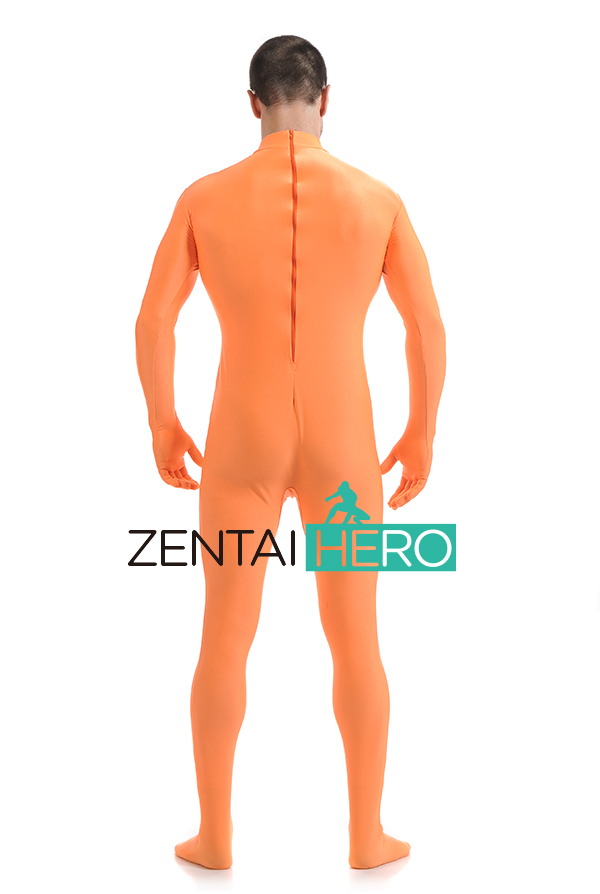 Orange Zentai Catsuit without Hood For Men