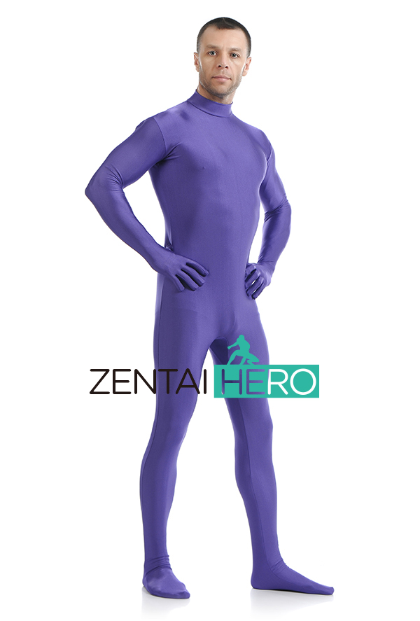 Purple Male Lycra Spandex Zentai Catsuit for Halloween