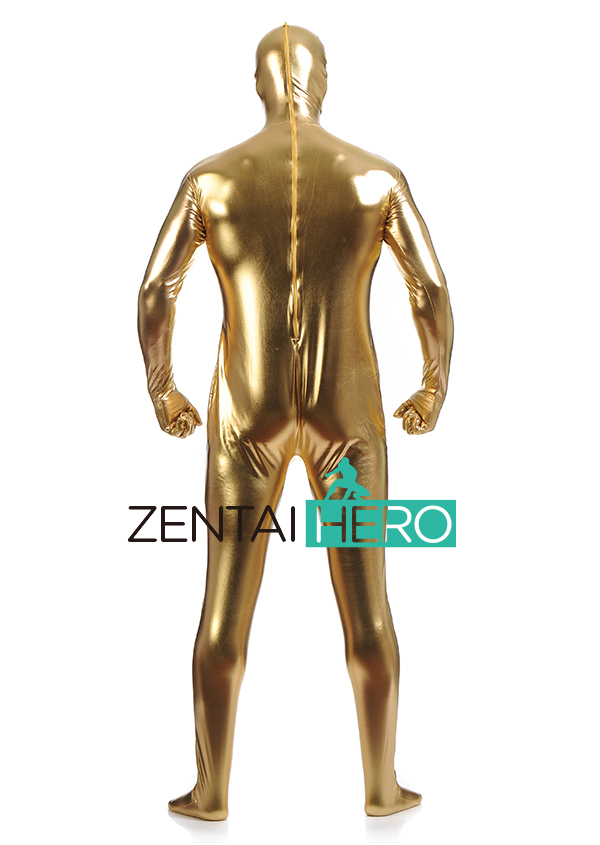 Fashion Gold Shiny Metallic Zentai Bodysuit