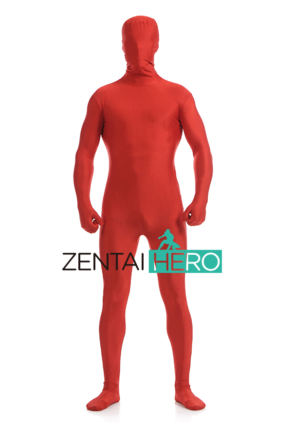 Red Unicolor Spandex Zentai Suit