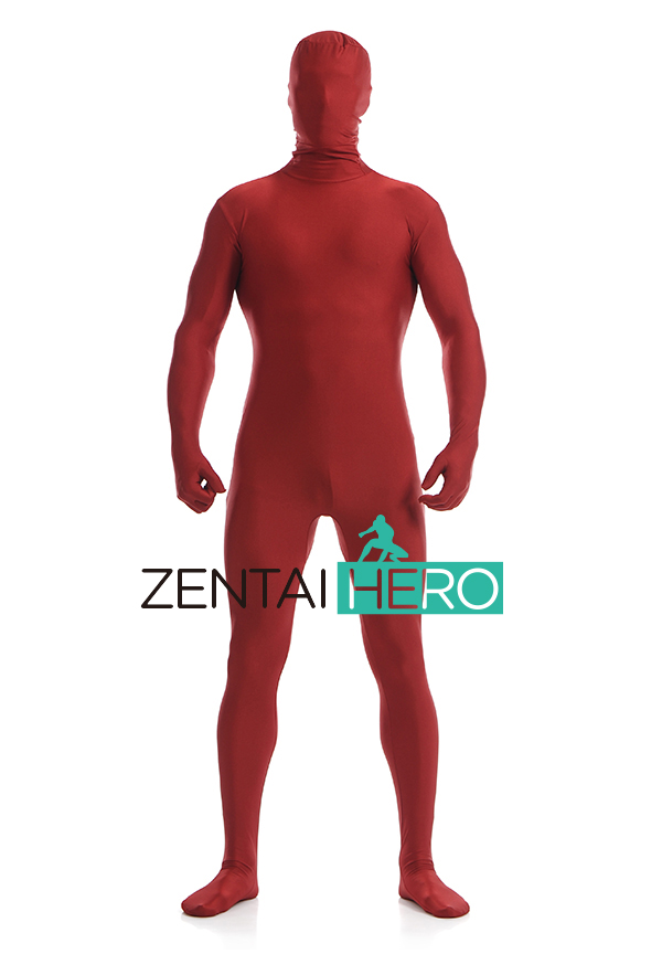 Deep Red Unisex Full Body Lycra Zentai Suit