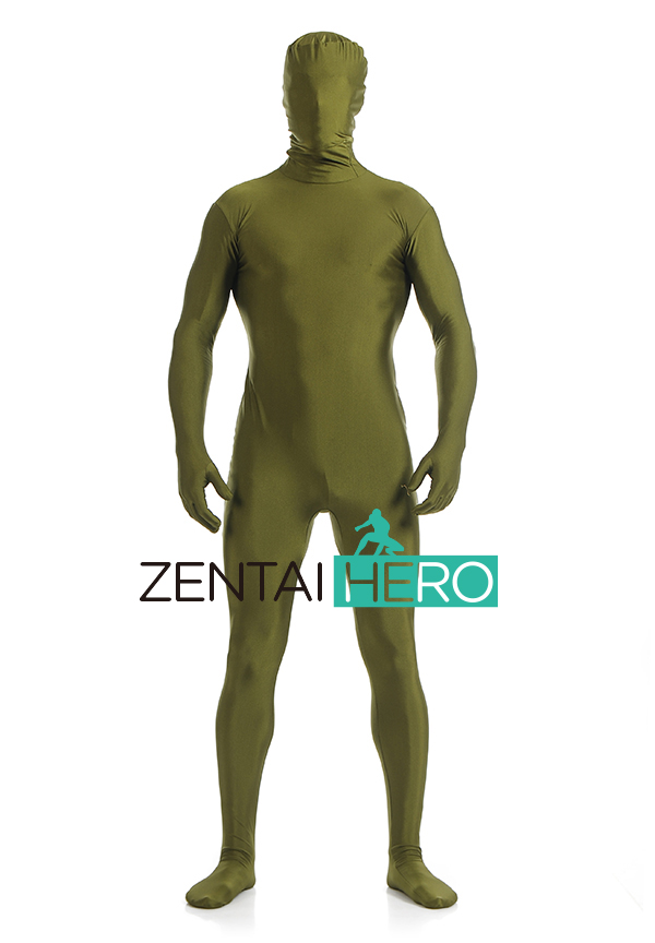 Full Body Army Green Spandex Zentai Suit