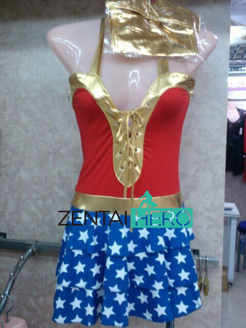 Shot Halloween Wonder Woman Superhero Masquerade Costume