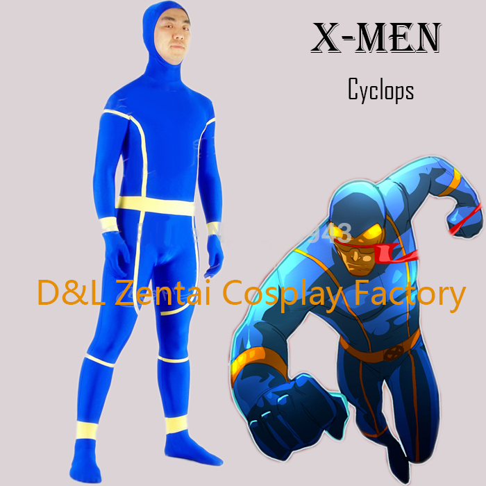 X- Men Cyclops Blue Superhero Costume