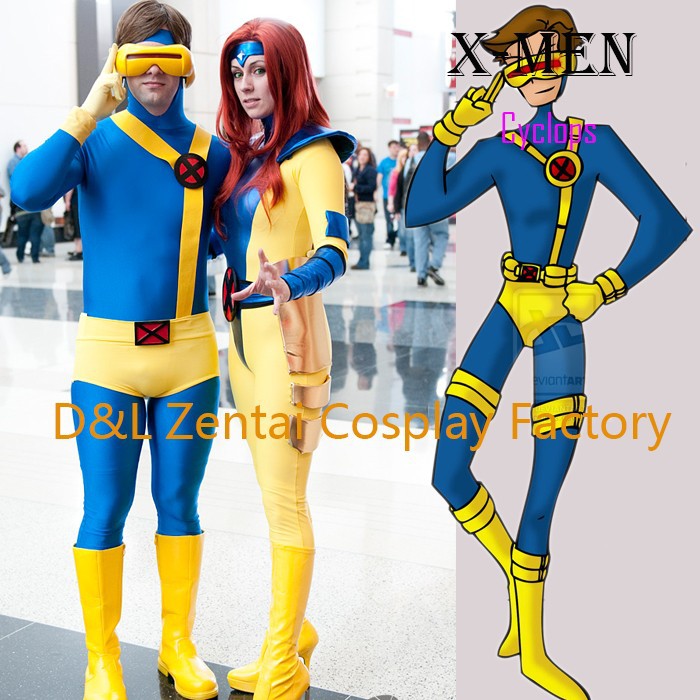 Blue And Yellow Cyclops Superhero Costume