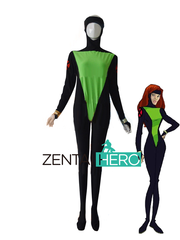 X-men Black & Green Jean Grey Superhero Costume