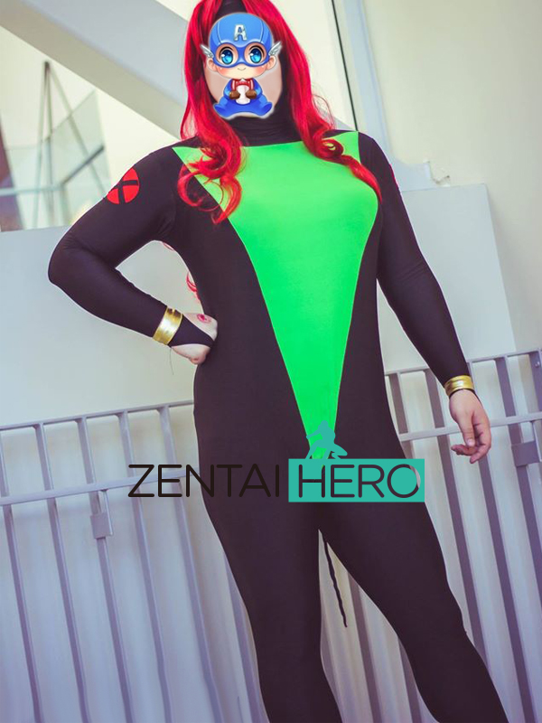 X-men Black & Green Jean Grey Superhero Costume