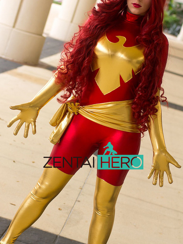 Red & Golden X-Men Phoenix Female Superhero Costumes