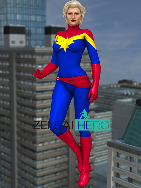 Captain Marvel Carol Danvers Blue Spandex Costume