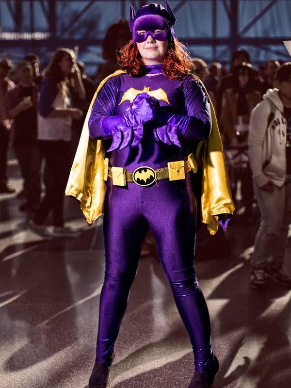 Batgirl Cosplay Costume Purple Spandex Halloween Suit