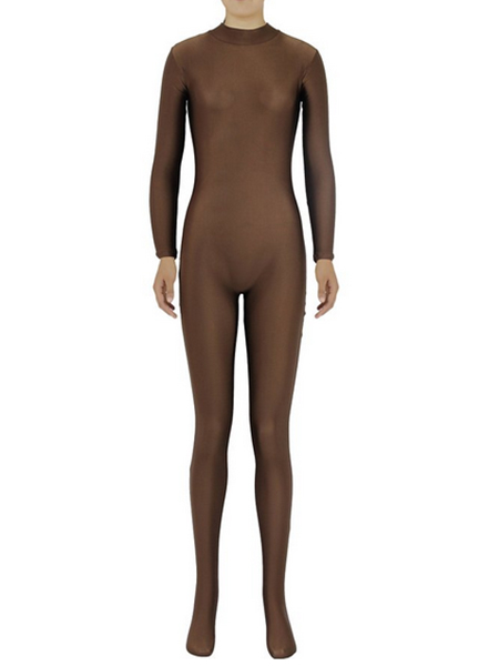Brown Lycra Spandex Leotard Tights Bodysuits