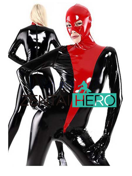 Red And Black PVC Sexy Zentai