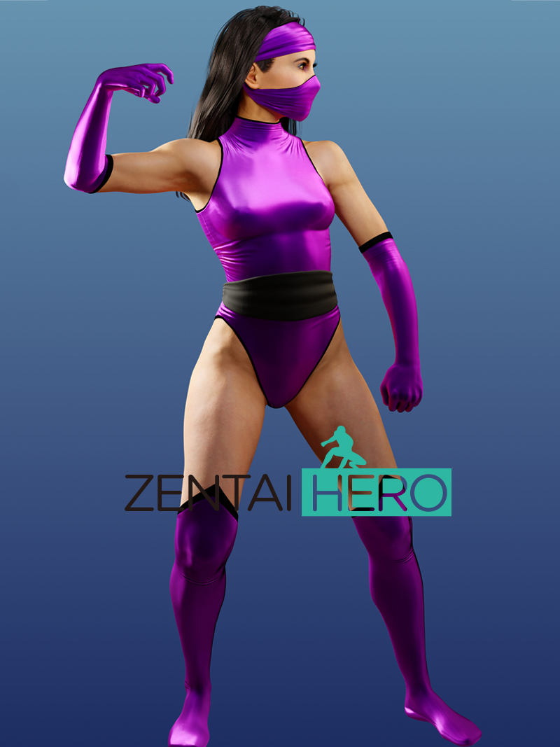 Shiny Sexy Mortal Kombat Mileena MKII Cosplay Costume