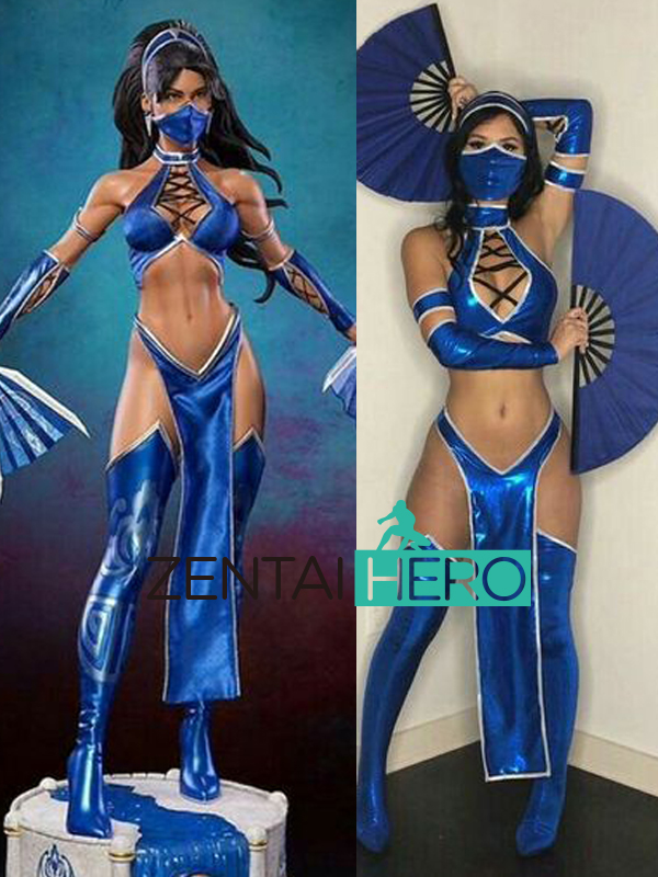 Sexy Elektra Kitana Suit Mortal Kombat Ninja Cosplay Costume