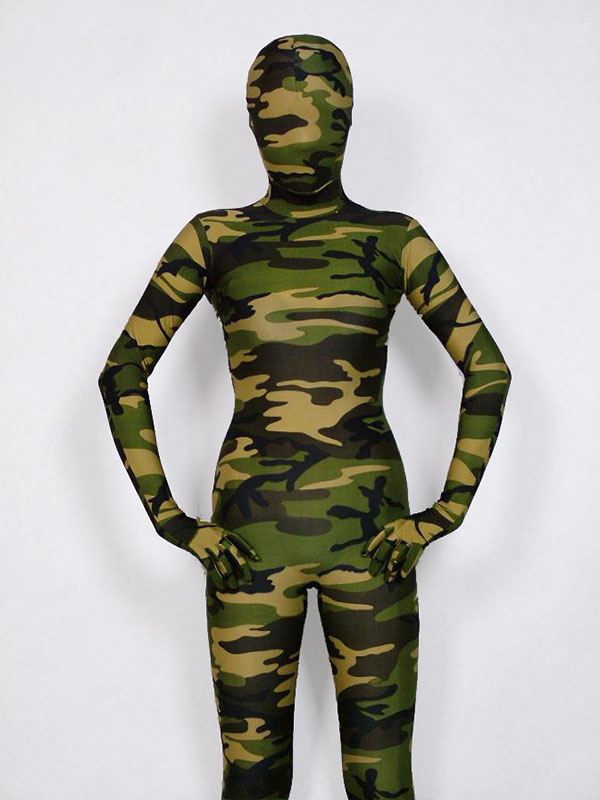Army Green Camouflage Zentai Bodysuit