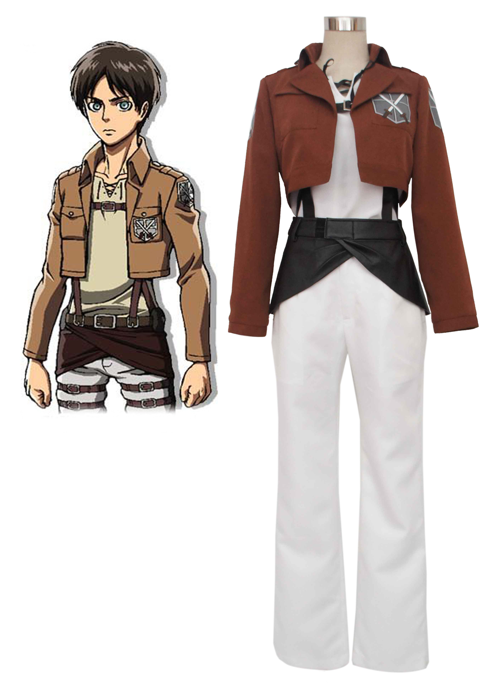 Attack on Titan Eren Jaeger Trainee Class Boy's Uniform Cosplay