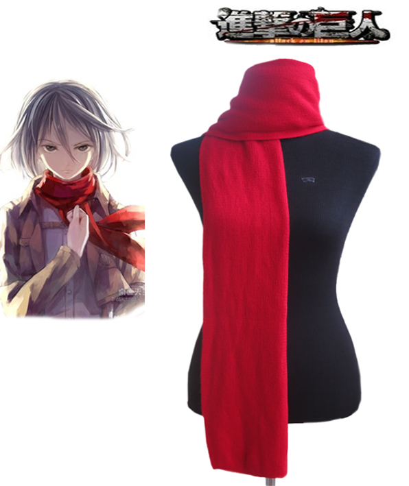 Attack on Titan Mikasa Ackerman Red Cosplay Scarf