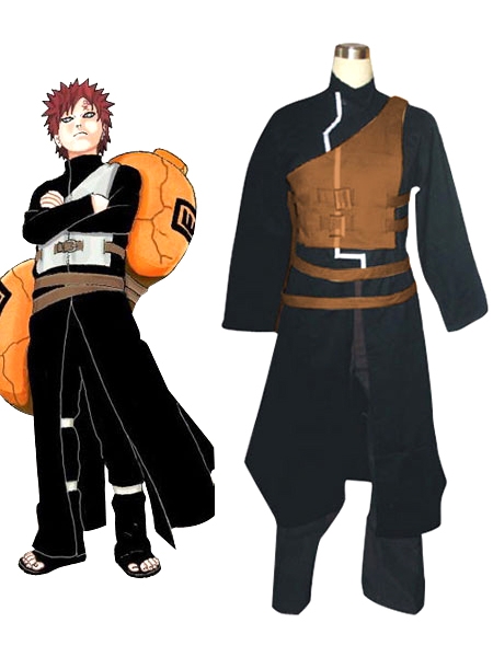 Naruto Shippuden Gaara Black Cosplay Costume V2