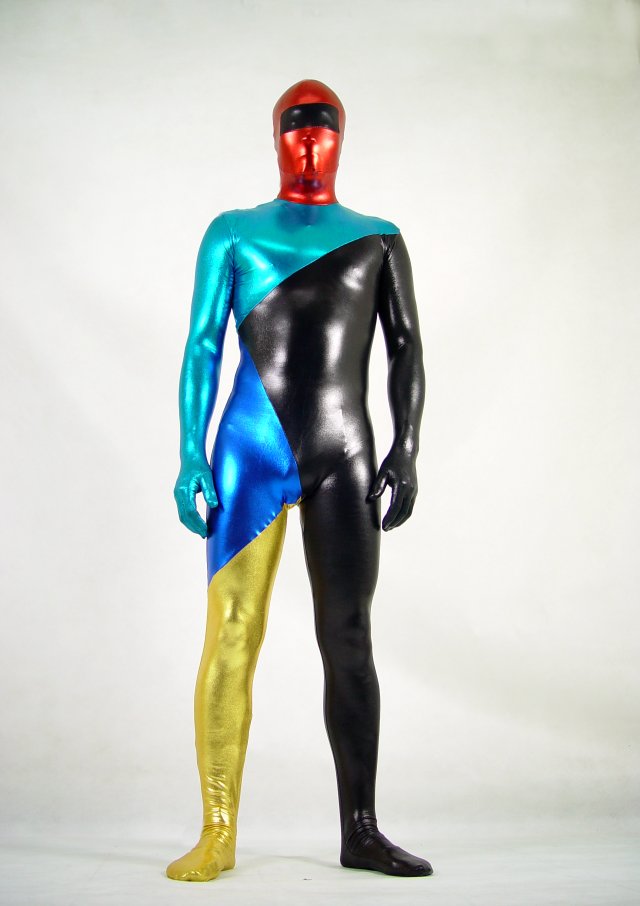 Sexy Man Shiny Spandex Full Body Suit Zentai