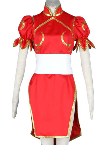 Street Fighter Chun-Li Red Cosplay Costume