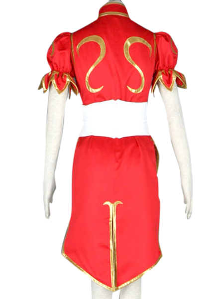 Street Fighter Chun-Li Red Cosplay Costume