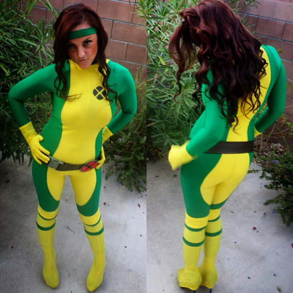 X-Men Rogue Costume Lycra Bodysuit Women