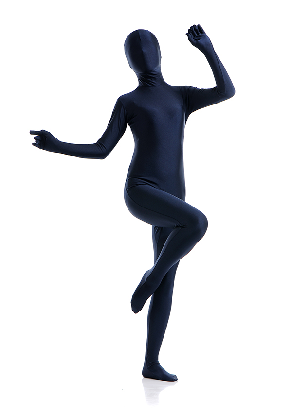 Sexy Women\'s Navy Blue Fullbody Zentai Suit