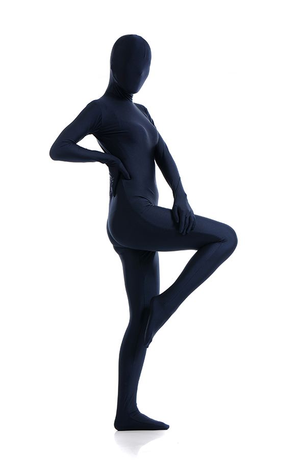 Sexy Women's Navy Blue Fullbody Zentai Suit