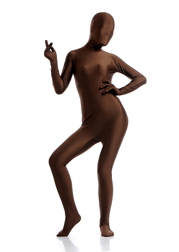 Sexy Women's Brown Spandex Zentai Suit