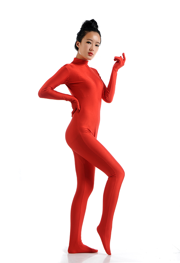Sexy Women Red Lycra Catsuit
