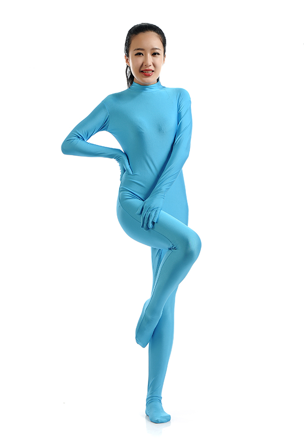 Sky Blue Fashion Second Skin Body Catsuit