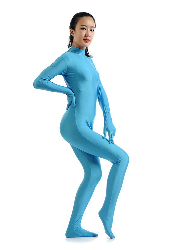 Sky Blue Fashion Second Skin Body Catsuit