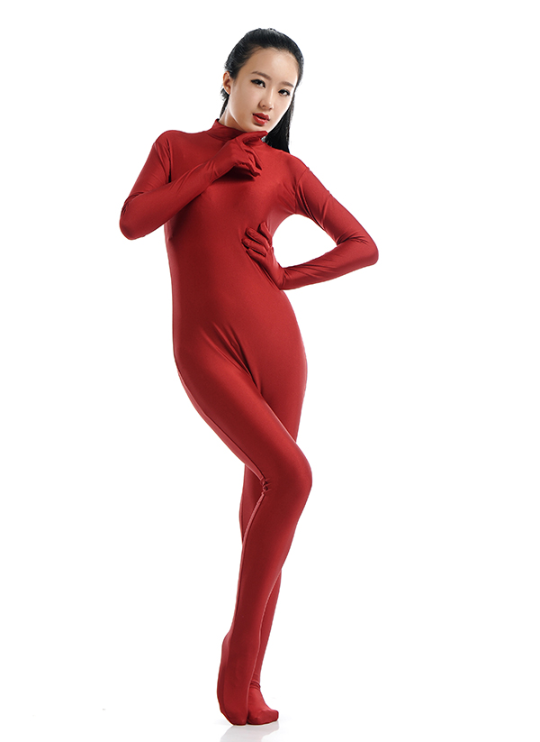 Fashion Claret Women's Tight Lycra Catsuit