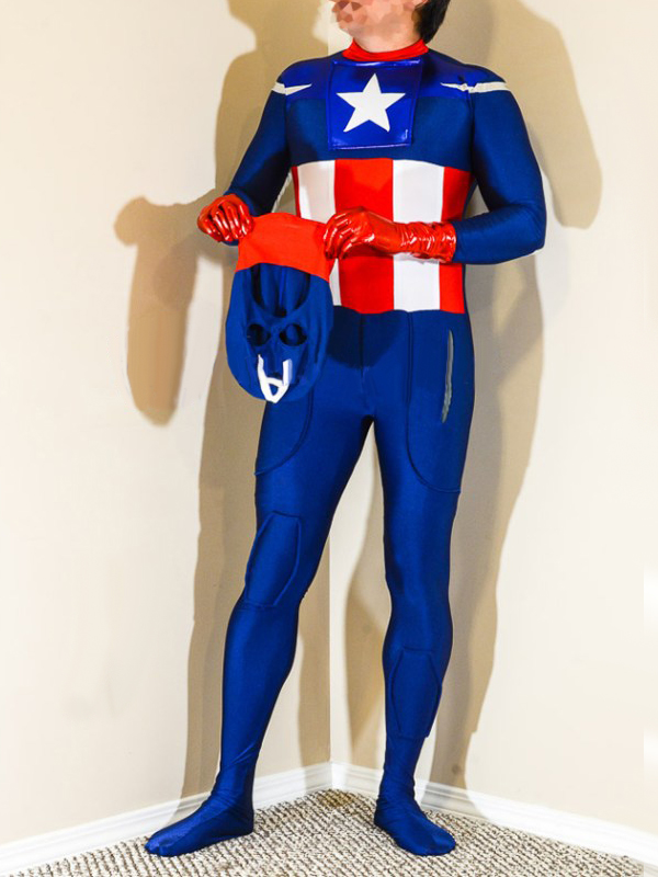 Captain America Spandex Superhero Cosplay Costume